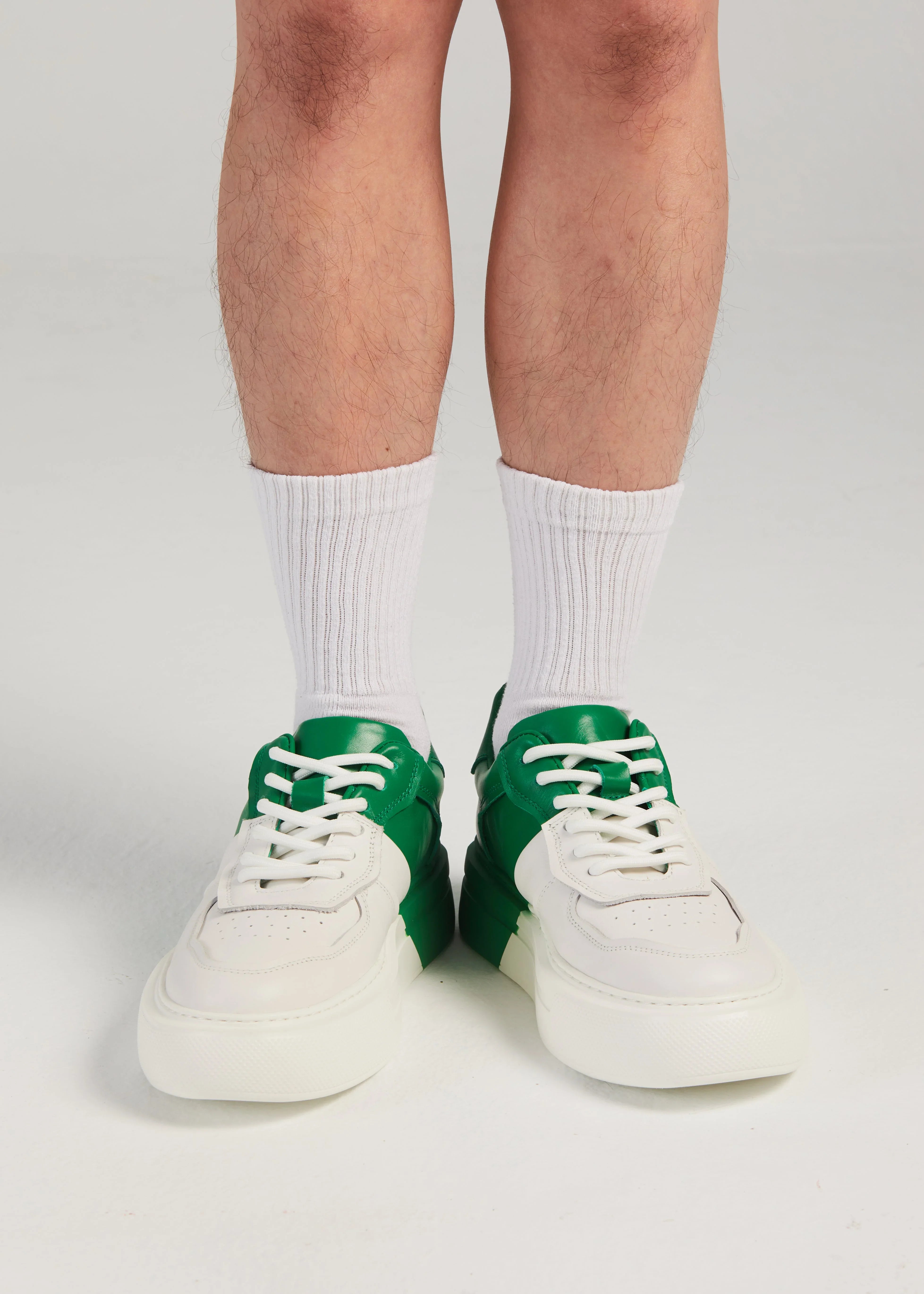 PROJECTWEAR | Fergie Dual Colour Leather Sneaker Green