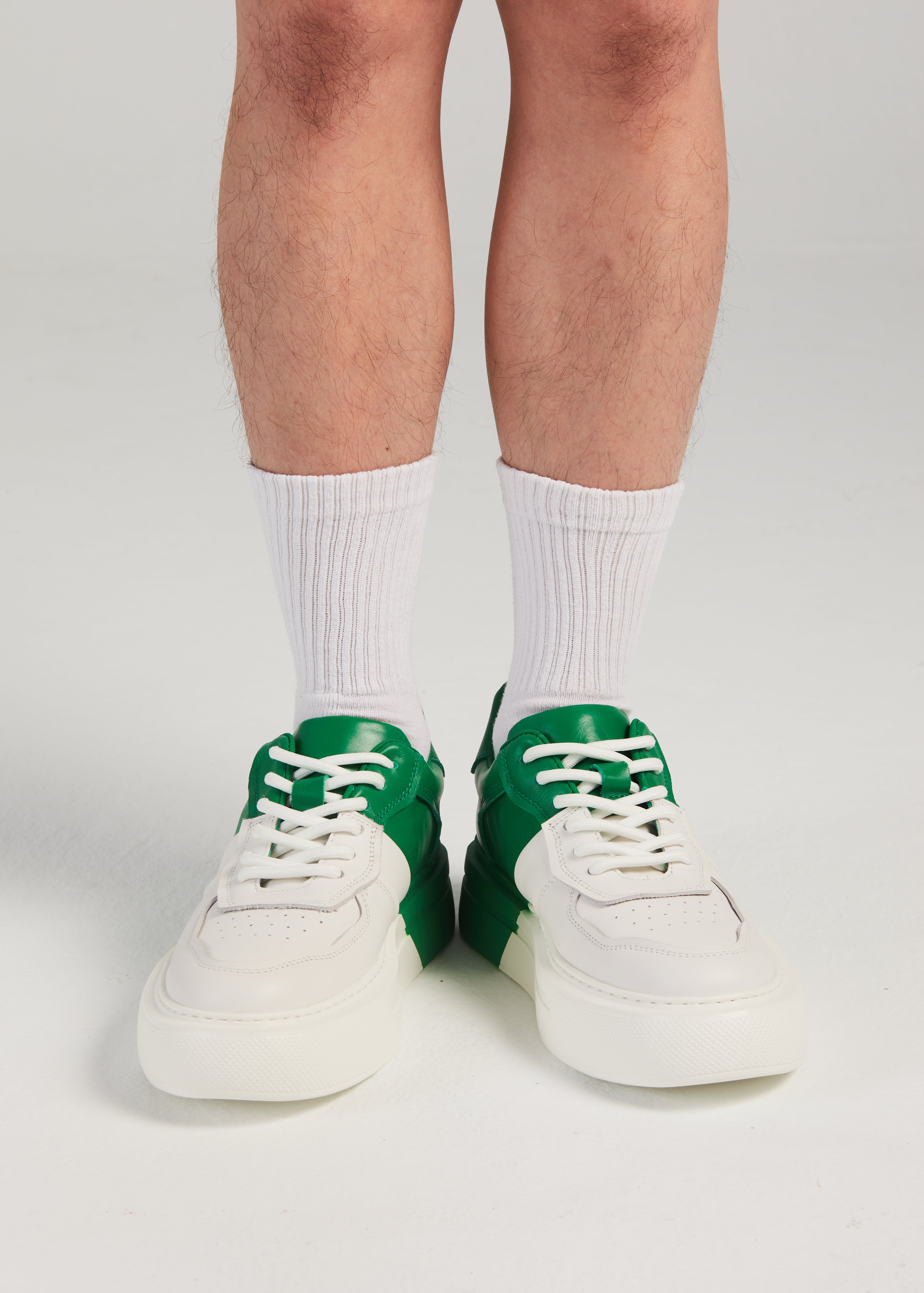 PROJECTWEAR | Fergie Dual Colour Leather Sneaker Green