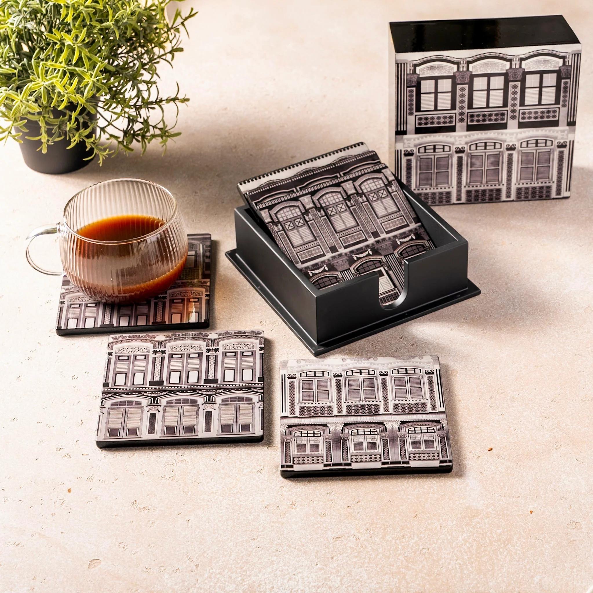 PHOTO PHACTORY | Eternal Elegance Black Coasters