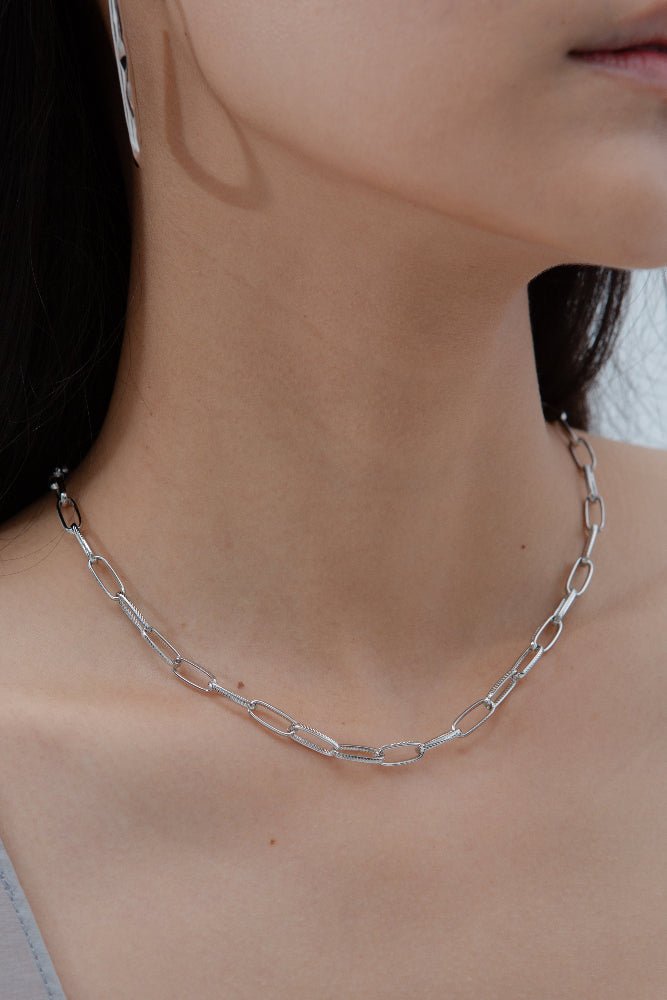 SAERO COLLECTIVE | Hayan Link Necklace | Rhodium