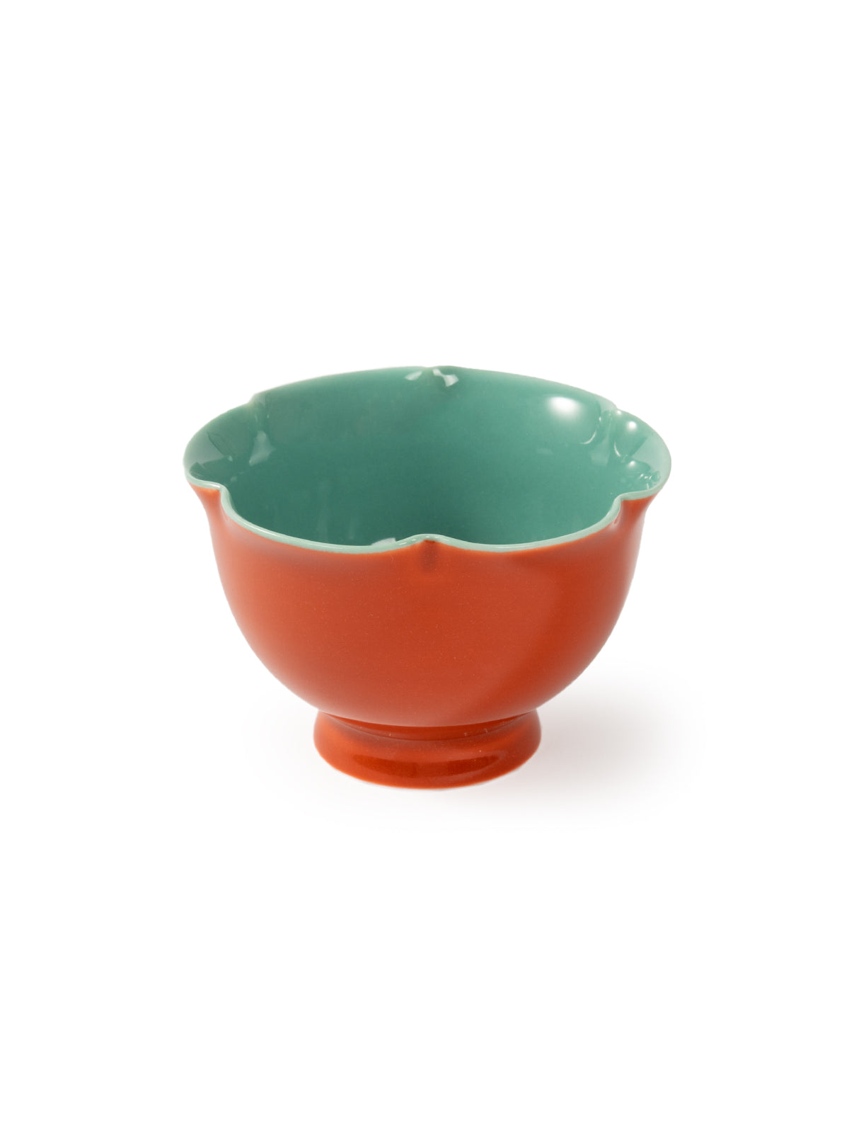 CRAFILAB | Brick Red & Turquoise Tall Flower & Ring Cup