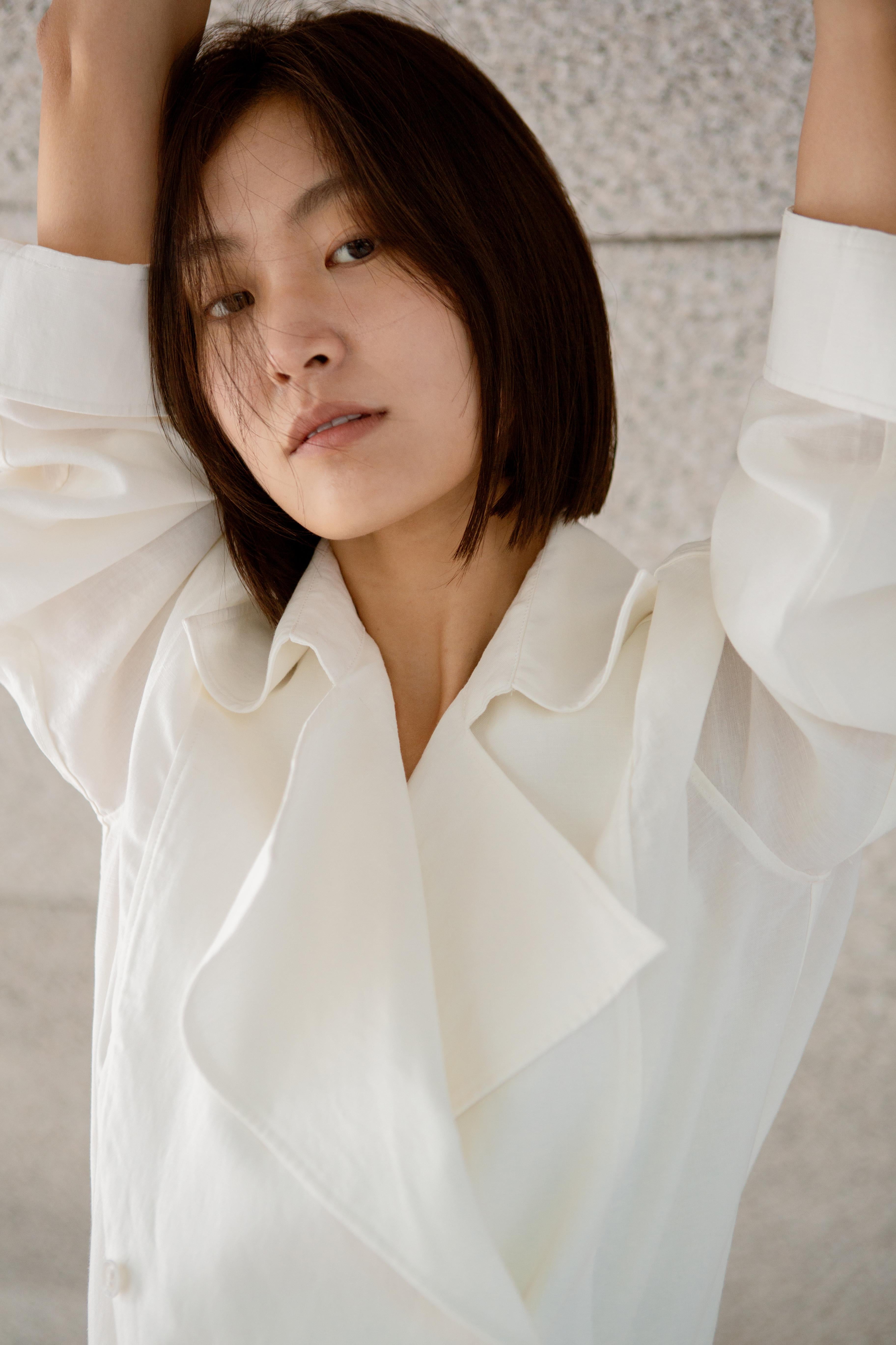 LAYERPLAN | Liora Linen Double-Breasted Shirt Jacket