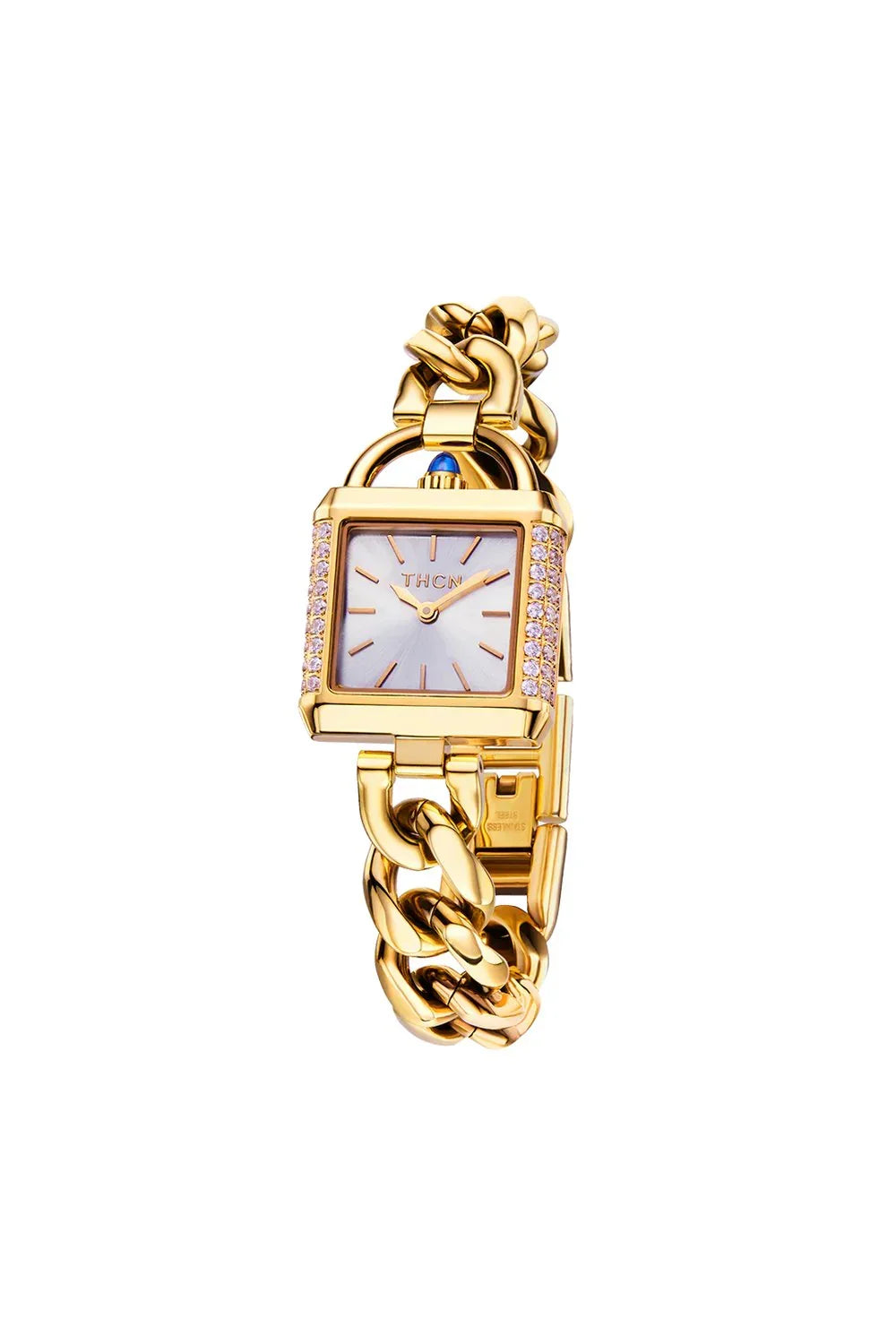 BLACK BY BLUE BRAVE | THCN C· II White Sunray Dial Gold Chain-Link Watch