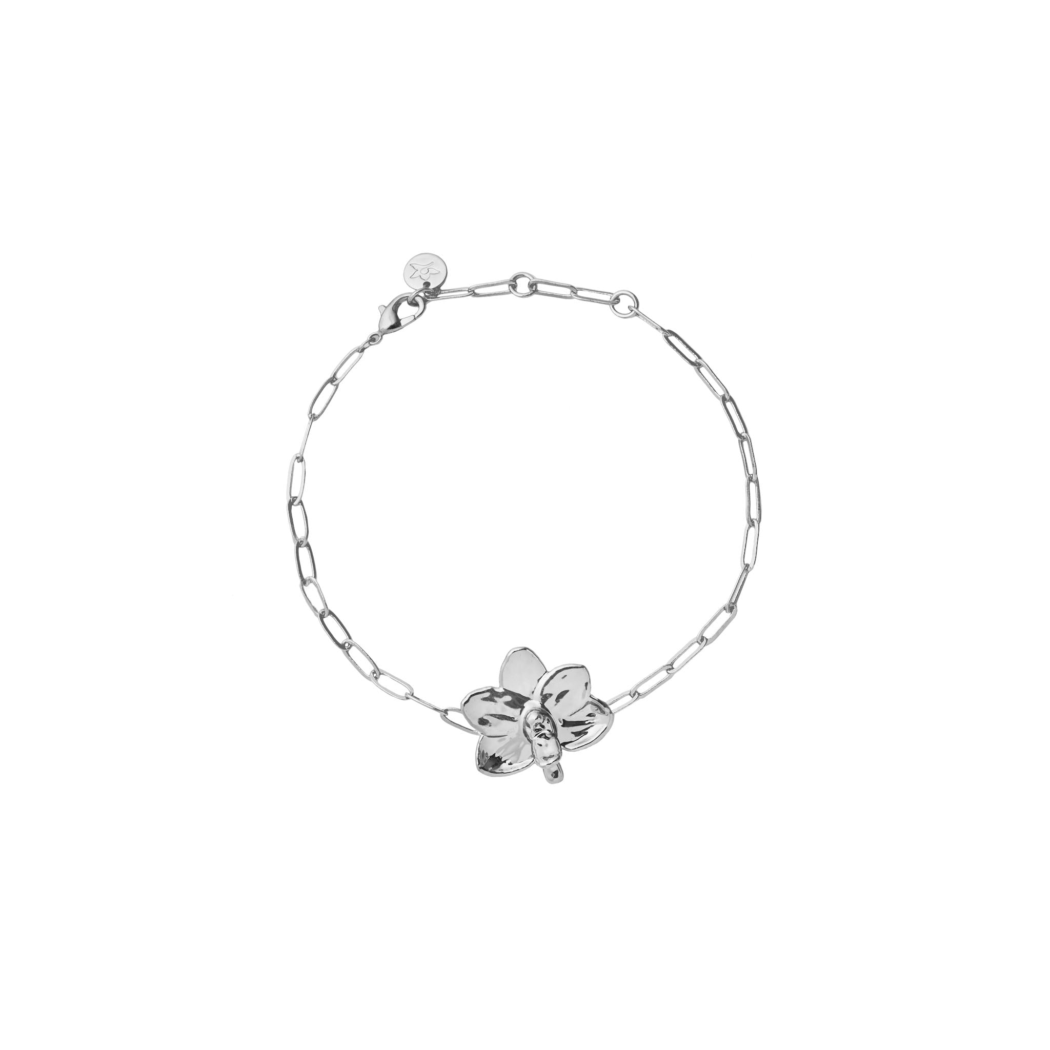 RISIS | Petite Orchid Paperclip Bracelet in Palladium