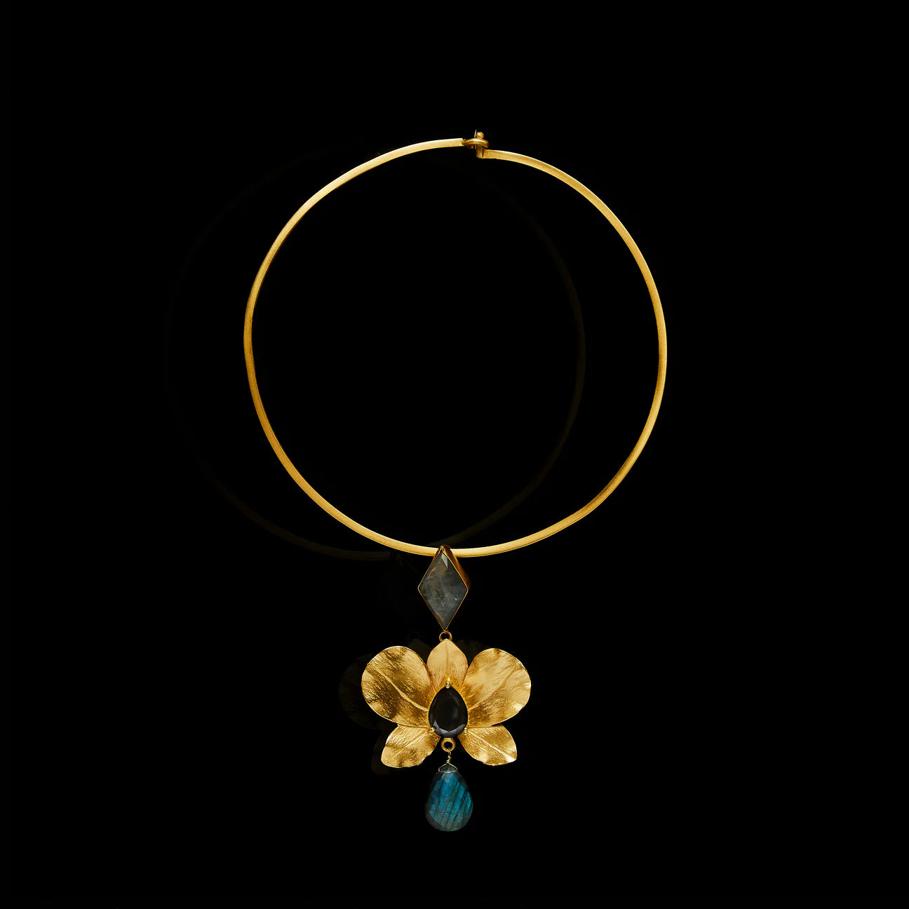 BOHEME BY VERO | ORCHIDEA SINGLE NECKLACE Labradorite/Black Onyx