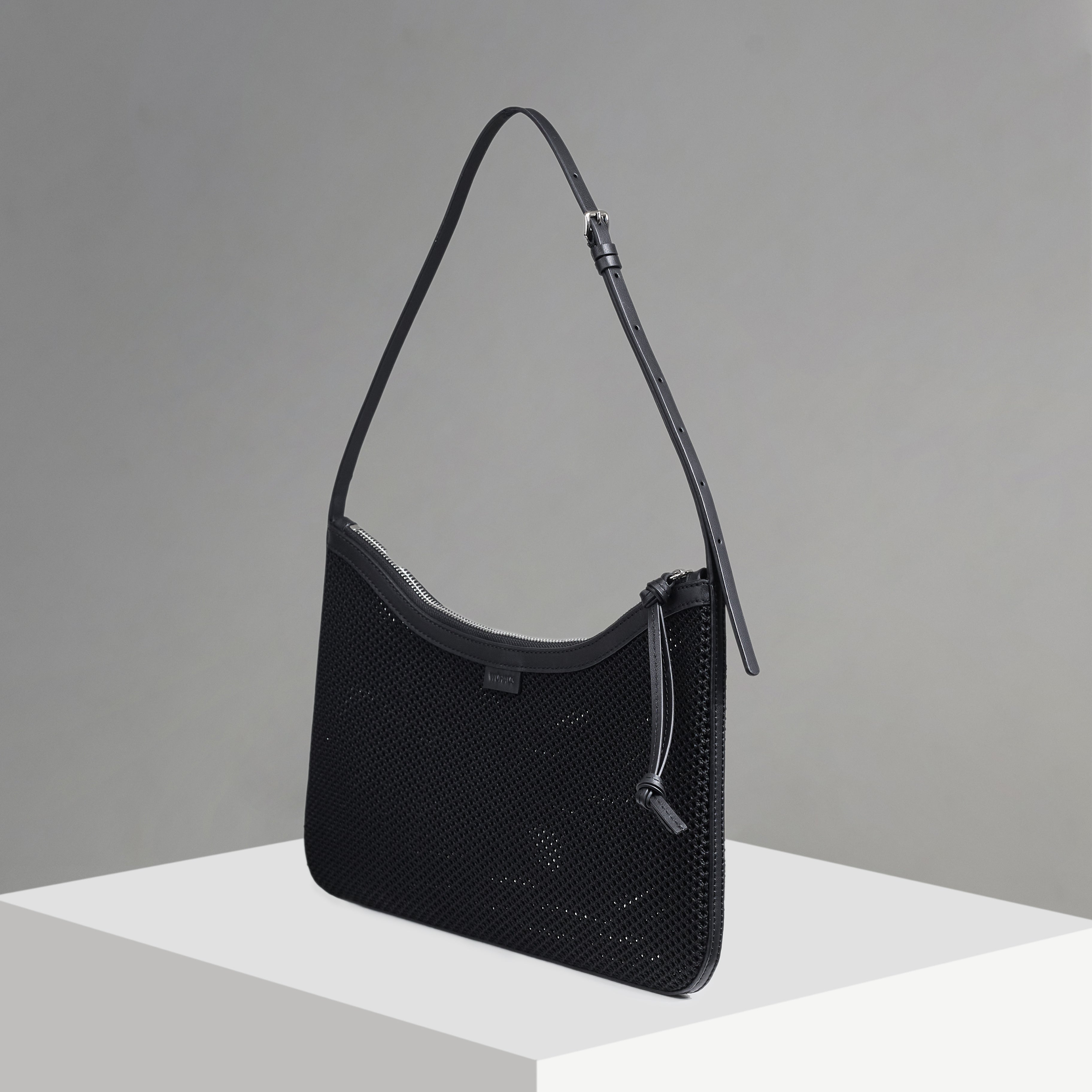 WU HAUS | Veil Net Black Shoulder Bag