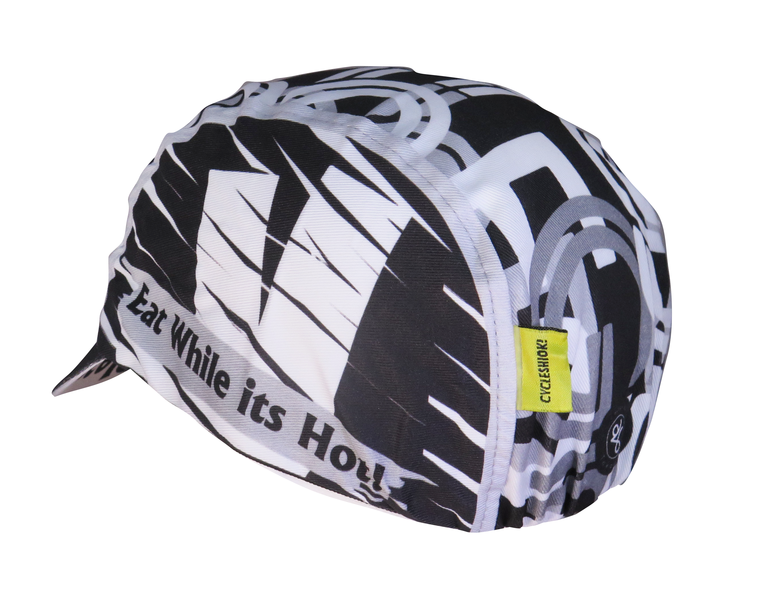 A DESIGN BY TAKACHYA | Cycling Cap - I Am Fast Food Rider (Greyscale)