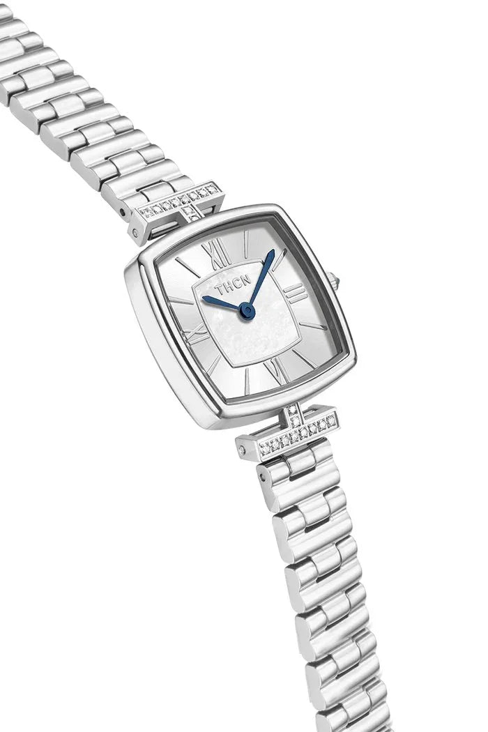 BLACK BY BLUE BRAVE | THCN T· II White Mother-of-Pearl Dial Silver Bracelet Watch