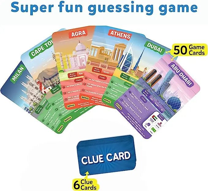 NIMBU | Skillmatics 'Guess in 10' Cities of the World Card Game of Smart Questions