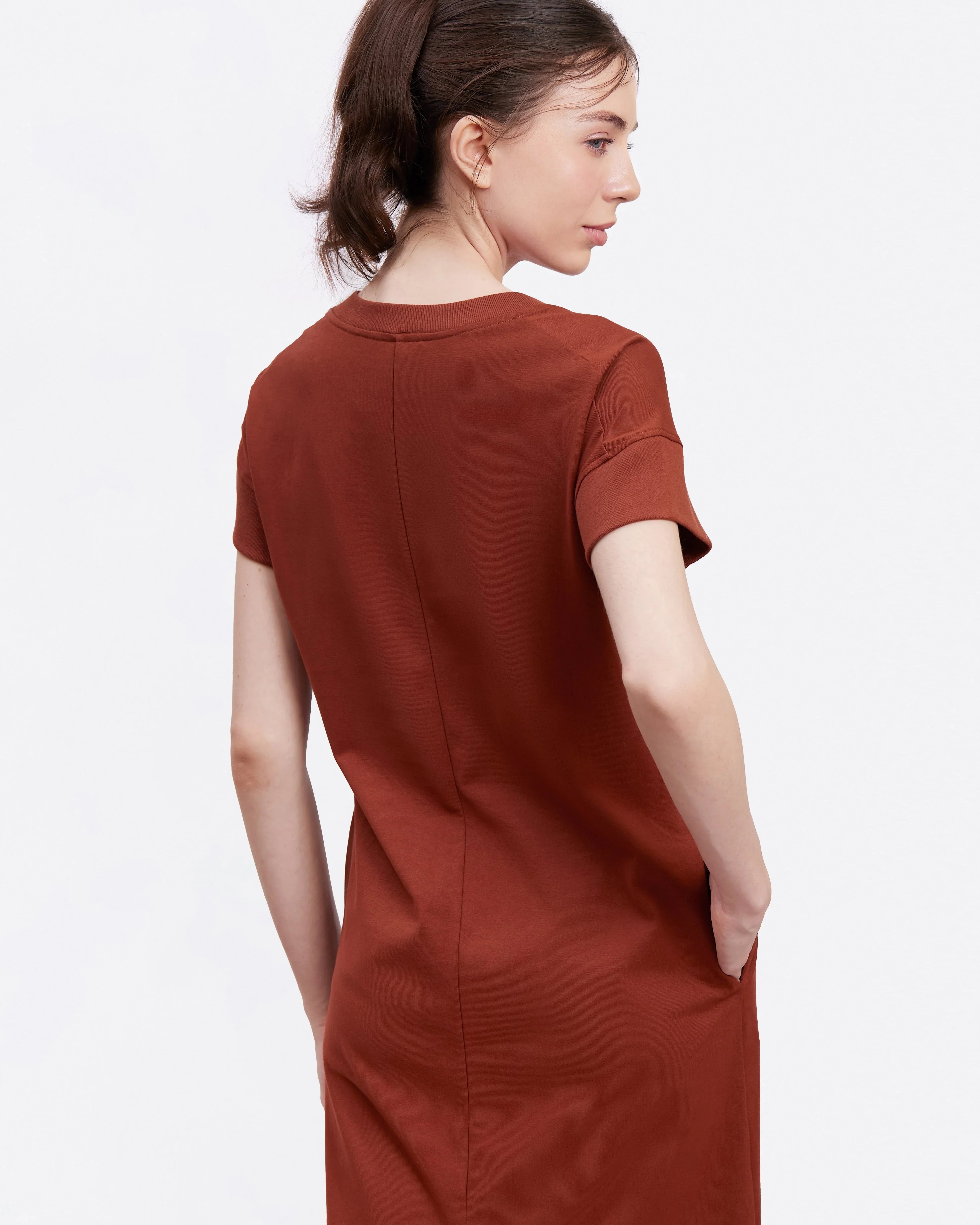 STUDIO QILING | Umber Cotton Jersey Maxi Dress