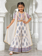 NIMBU | Sheena Pink Girls Choli Sharara With Cape