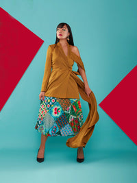 PHOTO PHACTORY | Peranakan Pleated Midi Skirt | Emerald