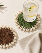 MEJA MAISON DE BALI | The Amour Oil Green Cowrie Coaster