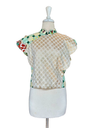 TRIOLOGIE | Kopitiam Gold Dots Petal Sleeve Top