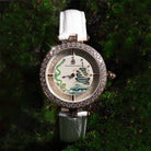 BLACK BY BLUE BRAVE | Snake Watch 34mm (White Dial with Moving Snake Hands and Leather Strap)