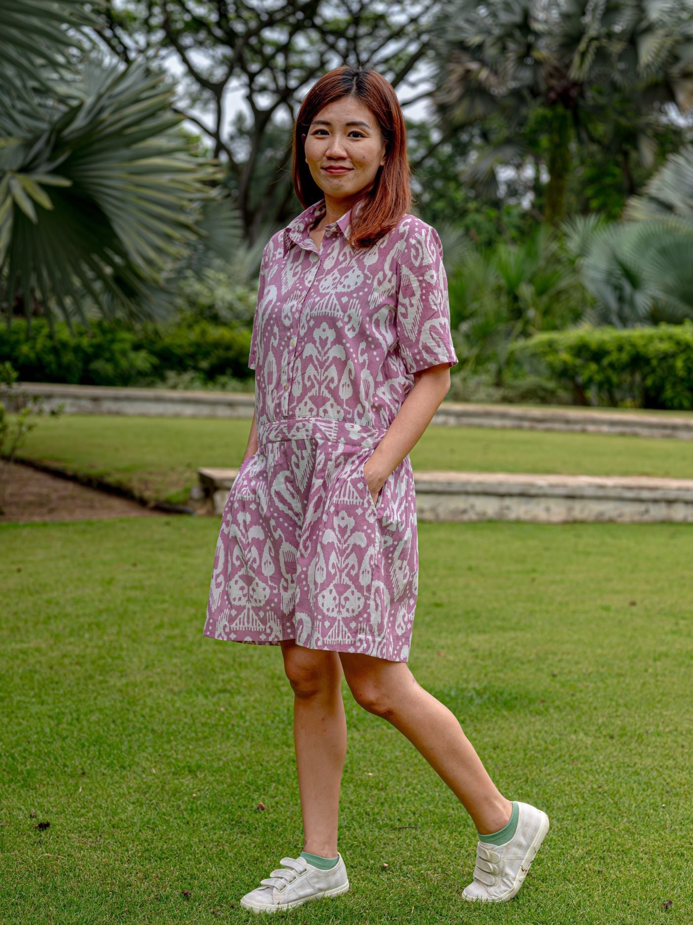 NIMBU | Ankara Mauve Womens Cotton Playsuit