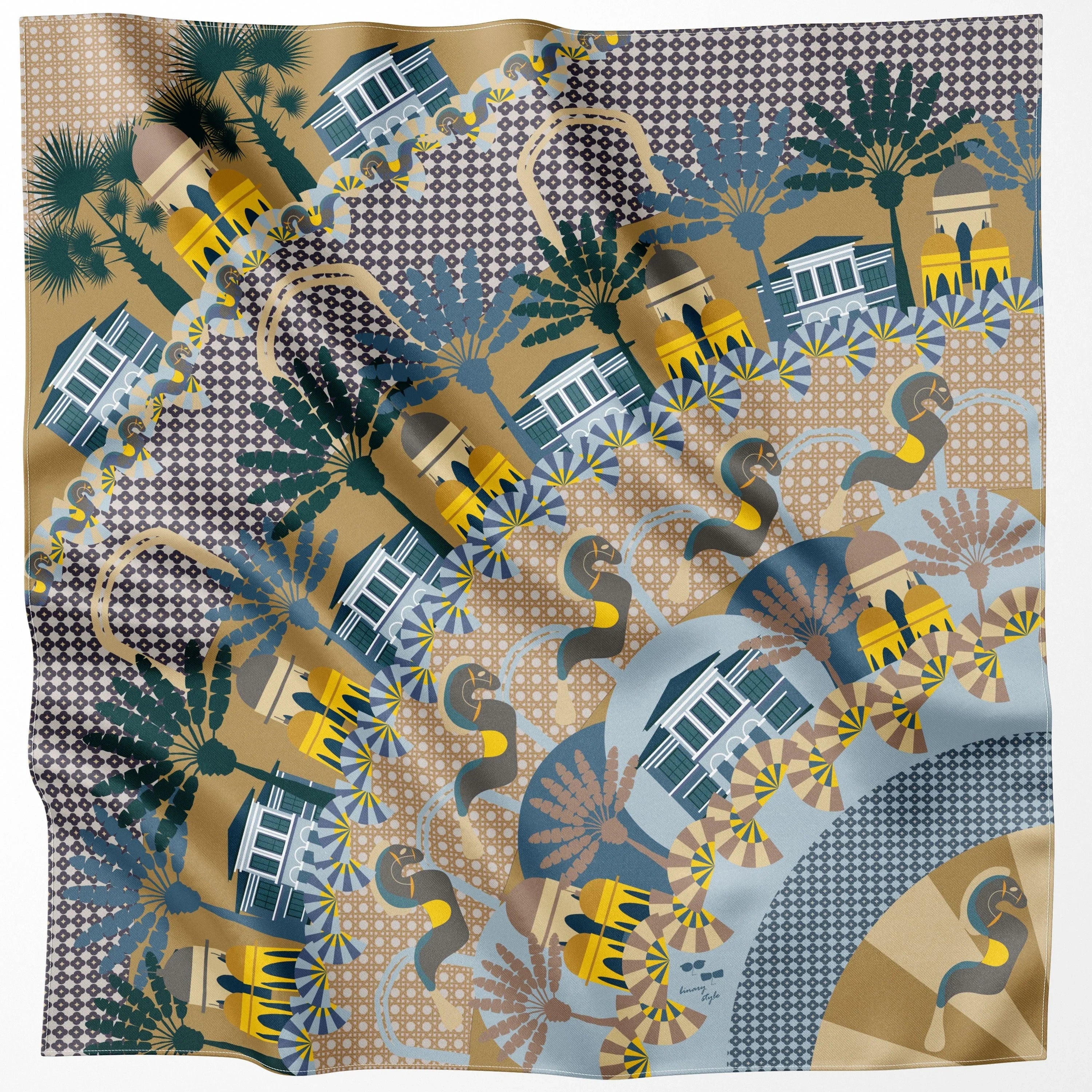 BINARY STYLE | Enchanted Kampong Glam 115x115cm Square Scarf