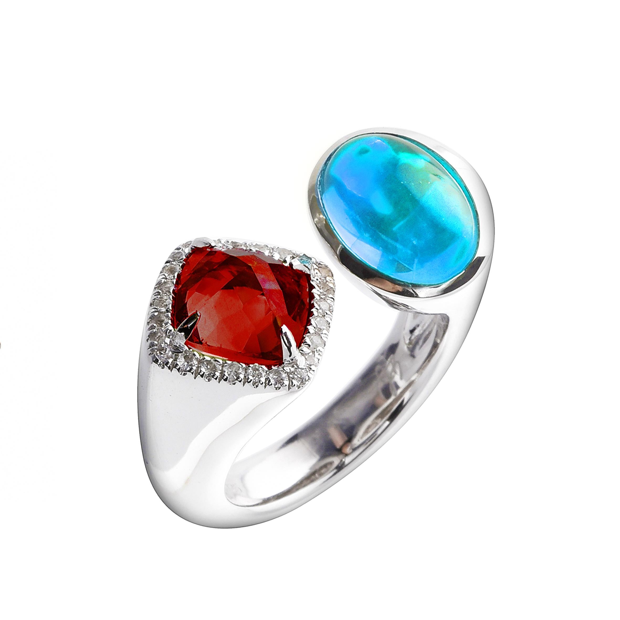 THE JEWEL BOX | Sugar Pop Garnet & Blue Topaz Ring
