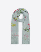 QUEENMARK | AN Assorted Lace Print Crystal Shawl Light Grey