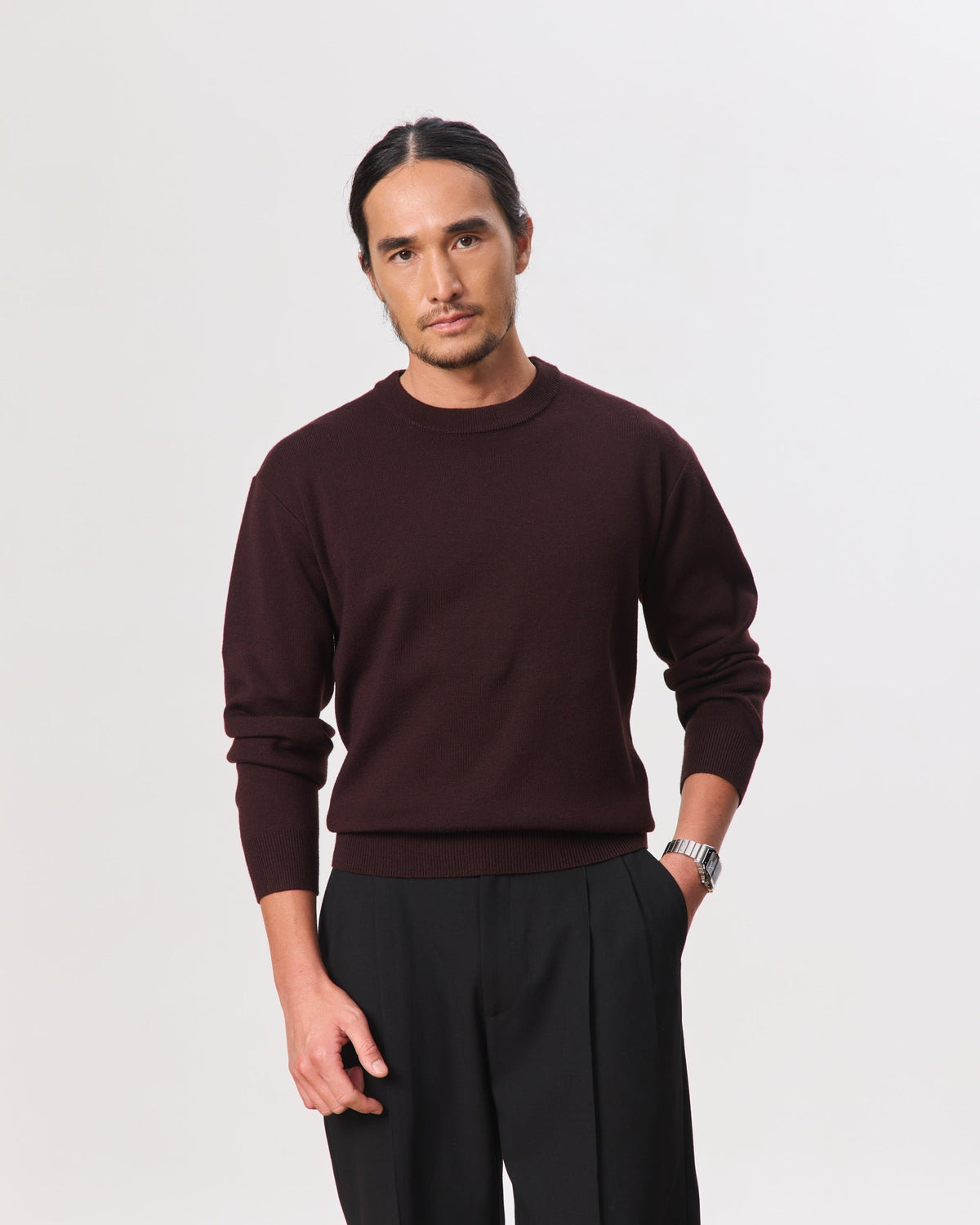 HOUSE OF ANON | Ando Crew Neck Pullover, 100% Merino Wool