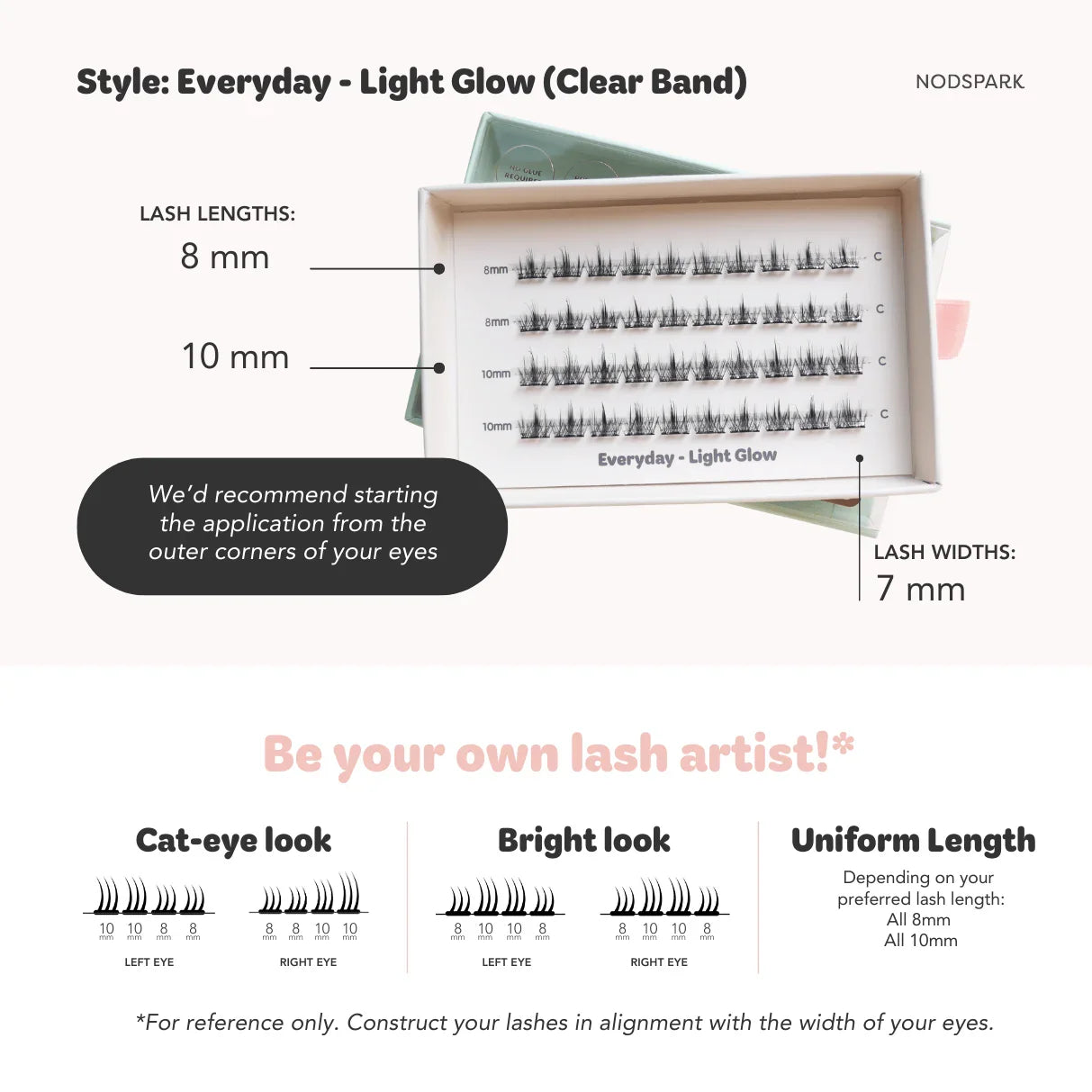NODSPARK | Clear Band Everyday Light Glow Lazy Lashes