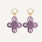 THE ANTECEDANT STORE | E - Moon Rabbit Statement Auspicious Knot Earrings S2 (Purple)