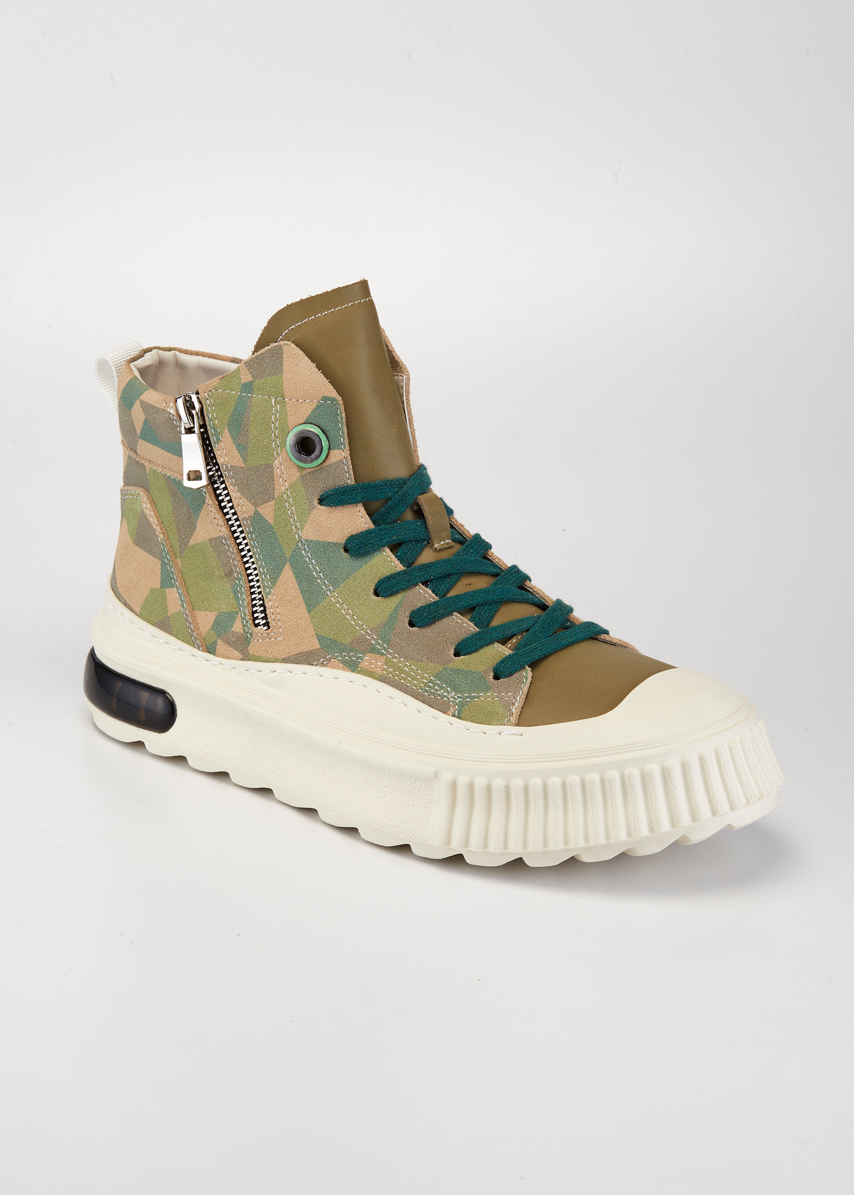 PROJECTWEAR | Farrell Mid Cut Leather Sneaker Green