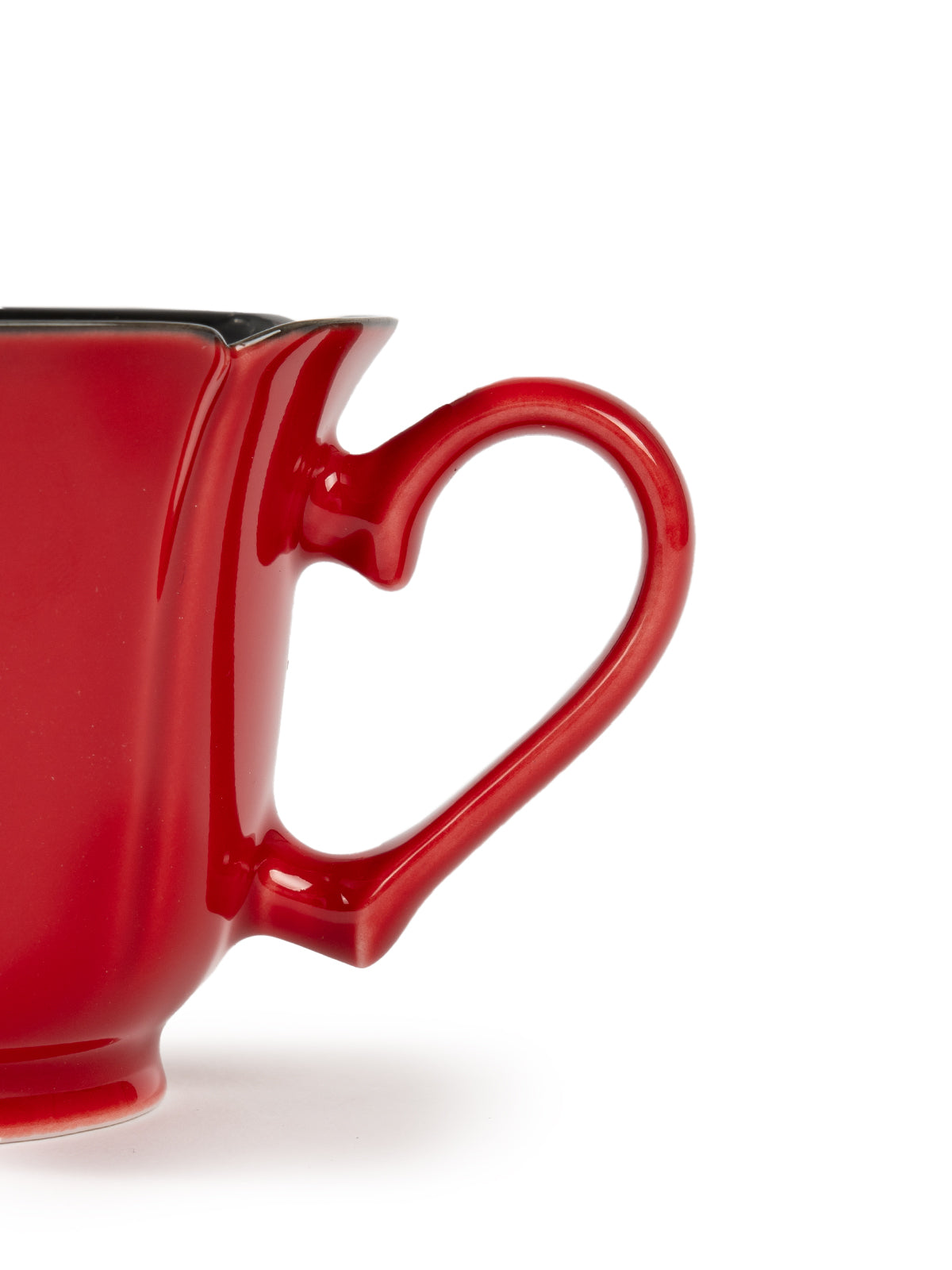 CRAFILAB | Vermilion Red & Moon Gazing Teacup With Heart & Shaped Side Handle