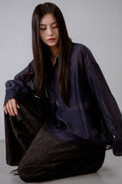 SAERO COLLECTIVE | Malgeun Tencel Shirt | Navy