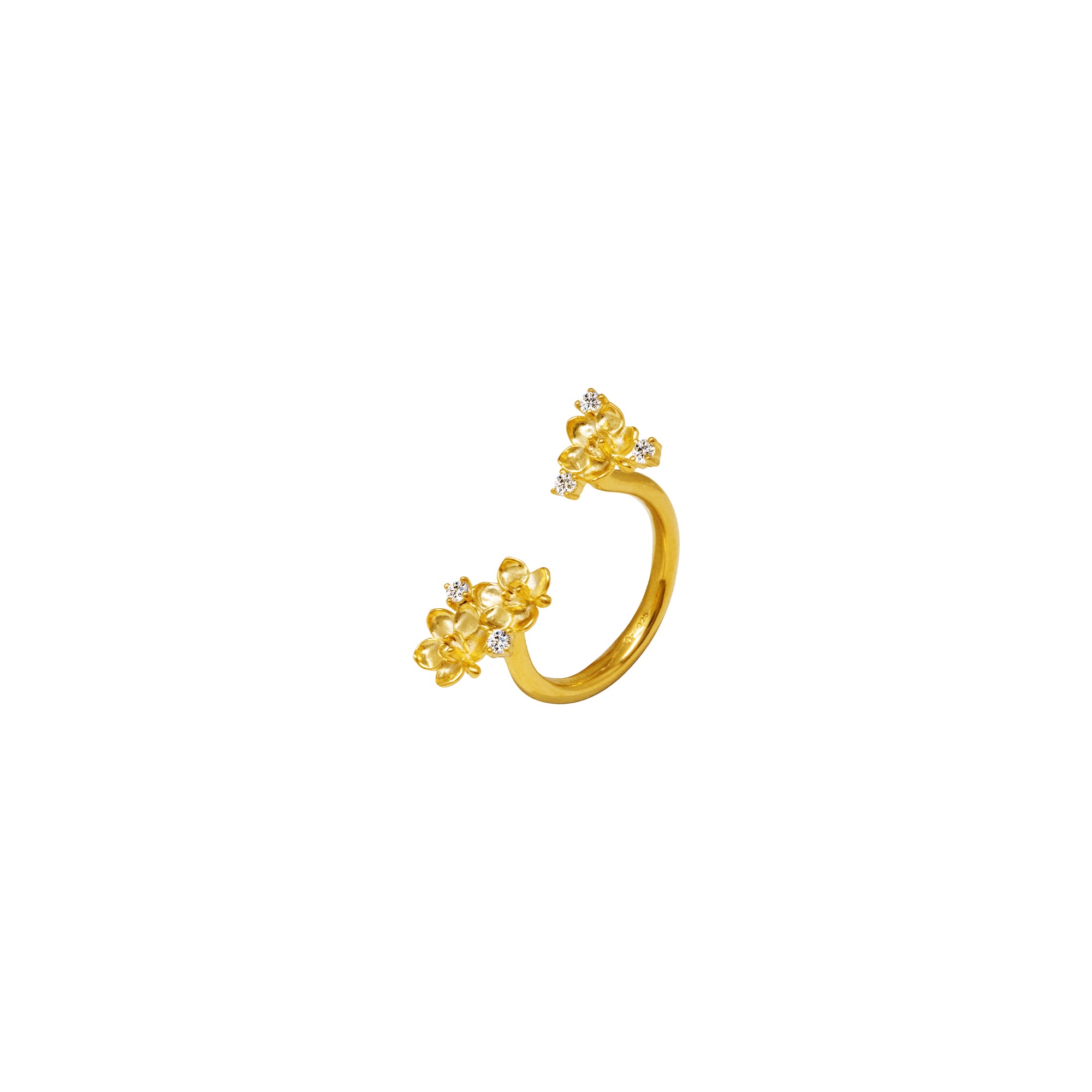 RISIS | Ascocenda Garden Ring in Gold with White Topaz