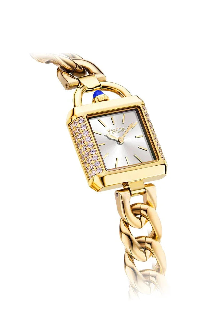 BLACK BY BLUE BRAVE | THCN C· II White Sunray Dial Gold Chain-Link Watch