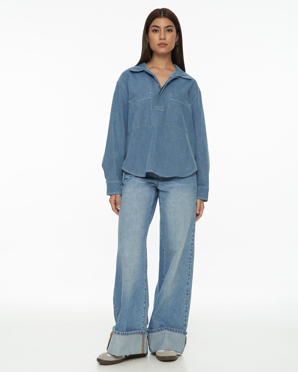 DRESSINGPAULA | Denim Pullover Shirt