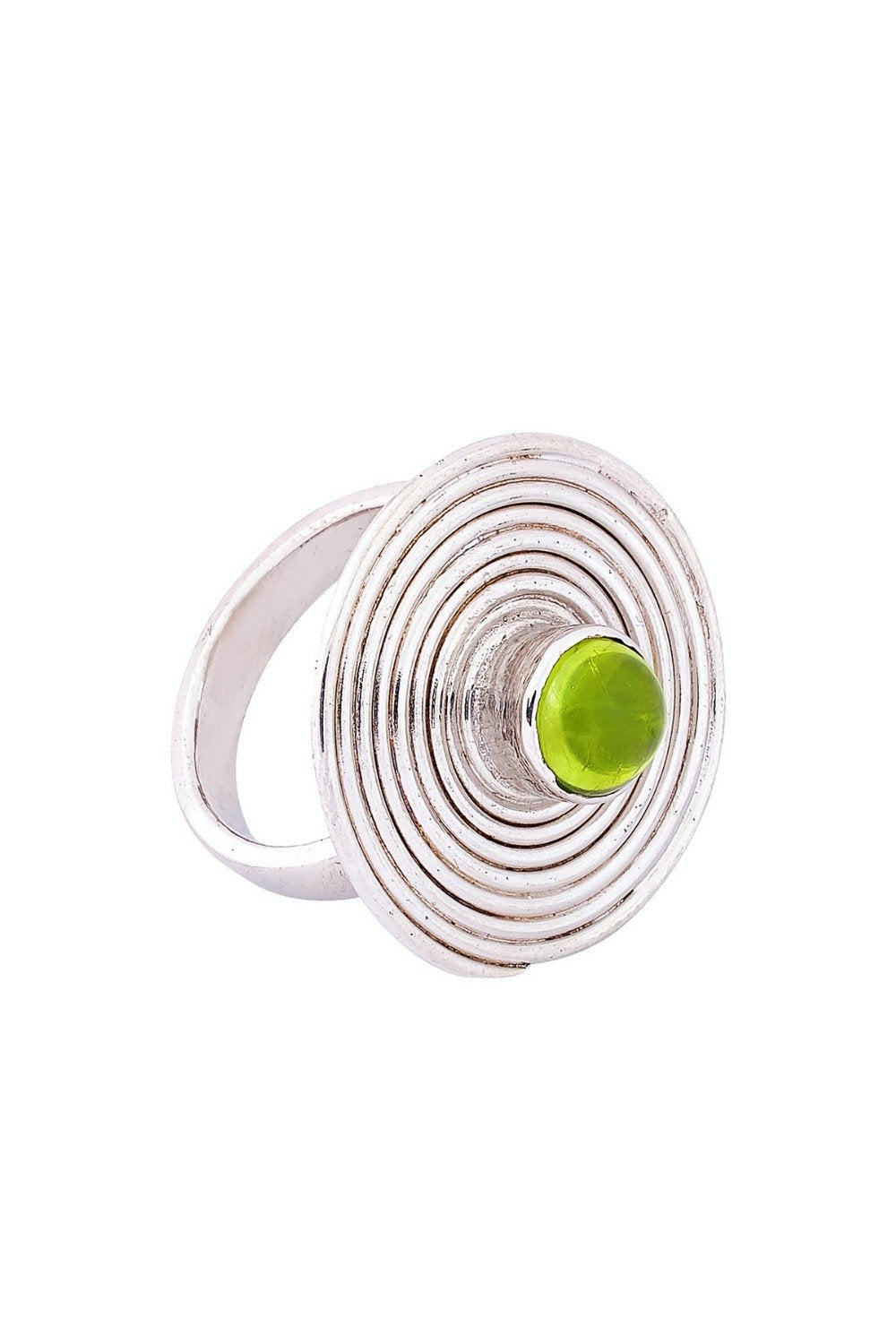 CREATIVE JEWELLERY STUDIO | Burmese Peridot (1.75ct), Rhodium Plated Silver, "Pansodan" Ring | Design of Gems