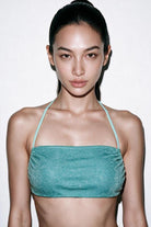 HAI THE LABEL | Summer Bliss Bandeau Halter Tie Bikini Top - Jelly Teal