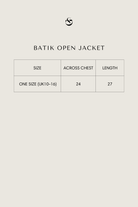 STUDIO GYPSIED | Batik Open Jacket In Anggrek Rose