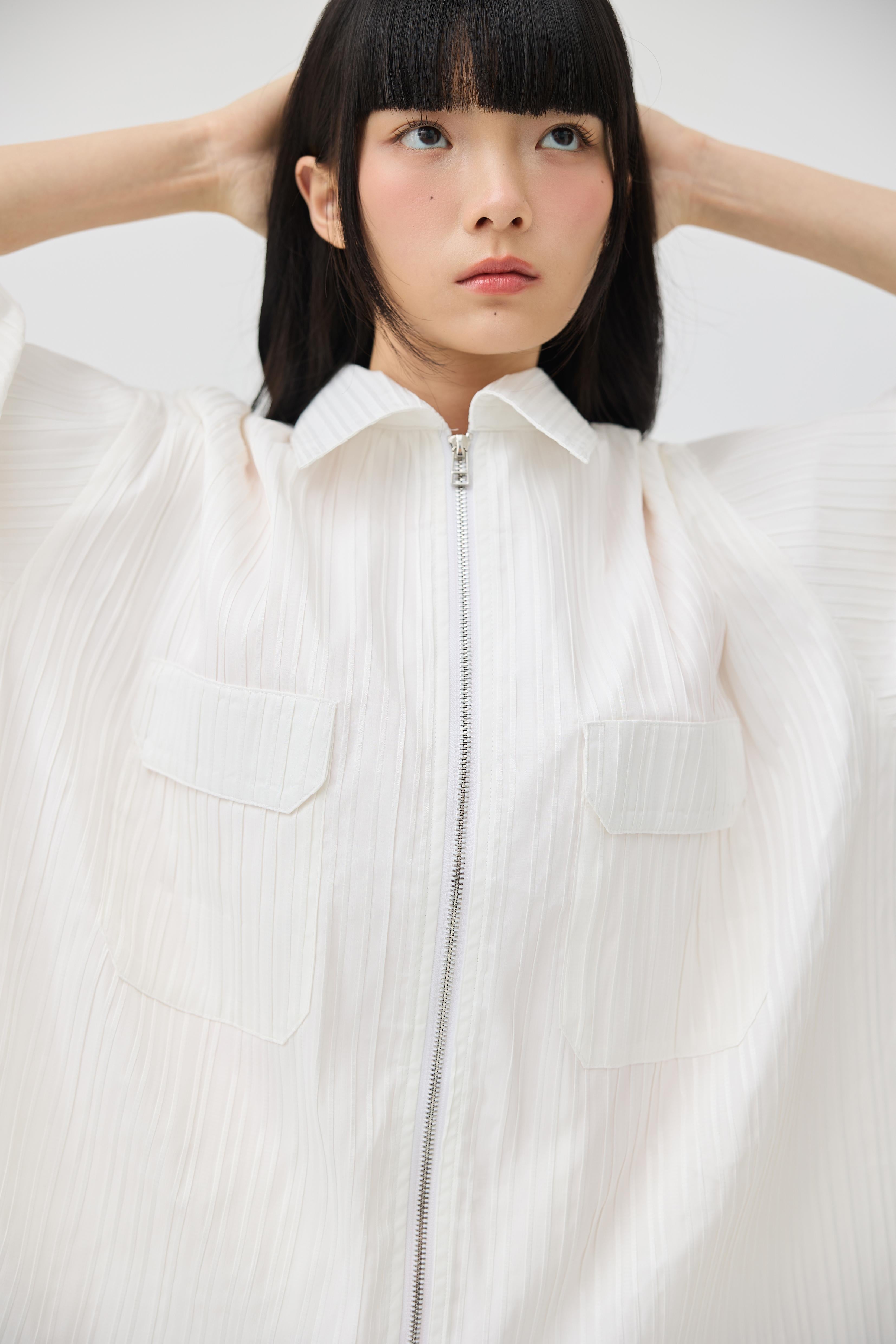 3EIGHTH | Fuwa Jacket In White Seersucker