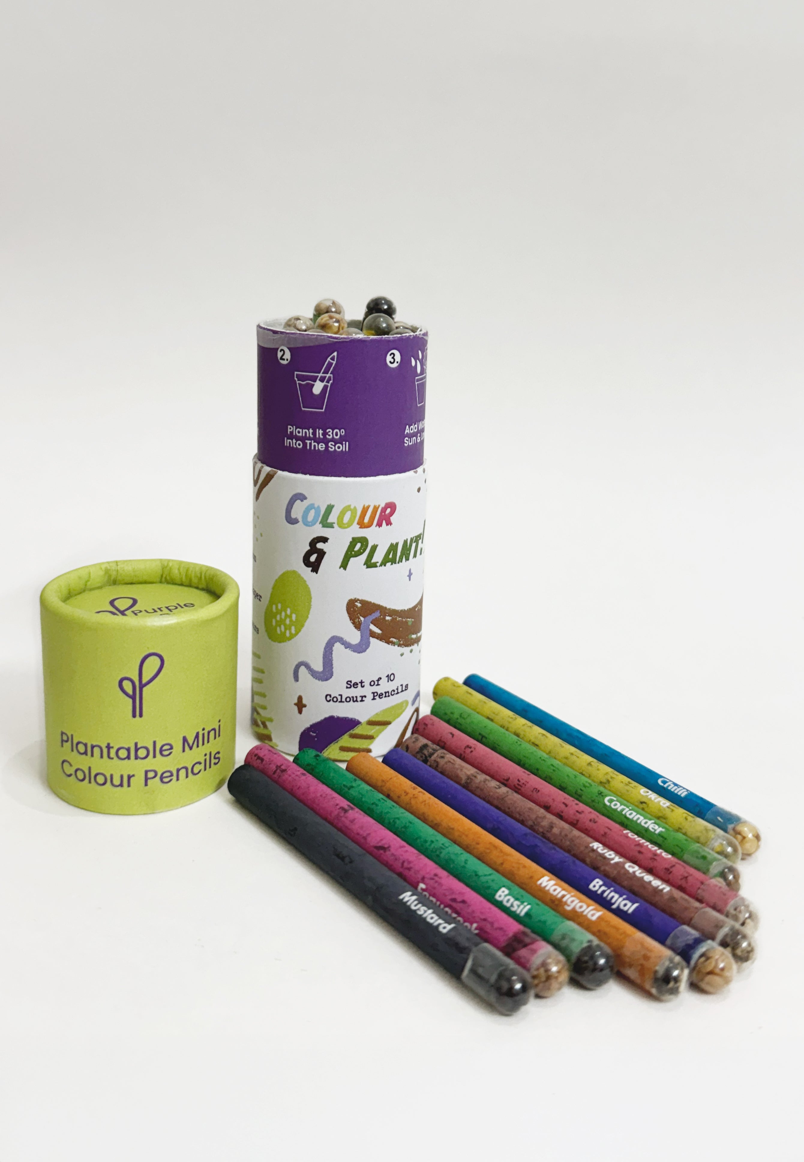 PURPLE AND PURE | Plantable Seed Coloured Pencils (Set of 10)