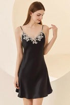BELLS & BIRDS | Florentine Mulberry Silk Slip (Black)