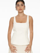 DRESSINGPAULA | Scoop Neck Cotton Top
