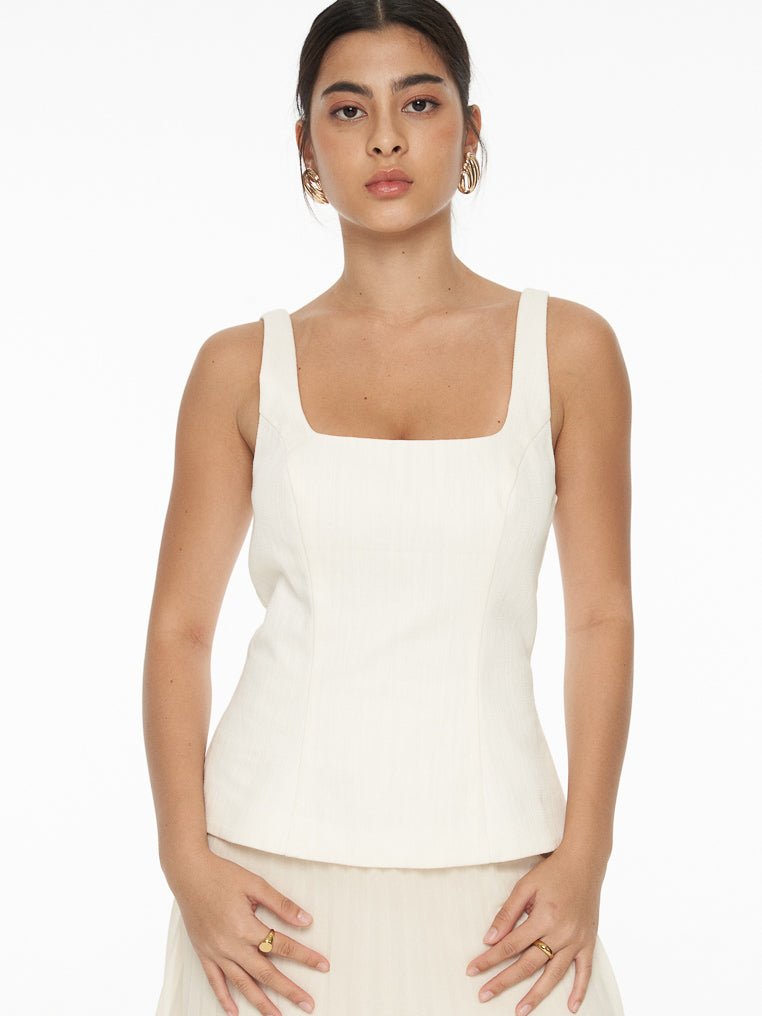 DRESSINGPAULA | Scoop Neck Cotton Top