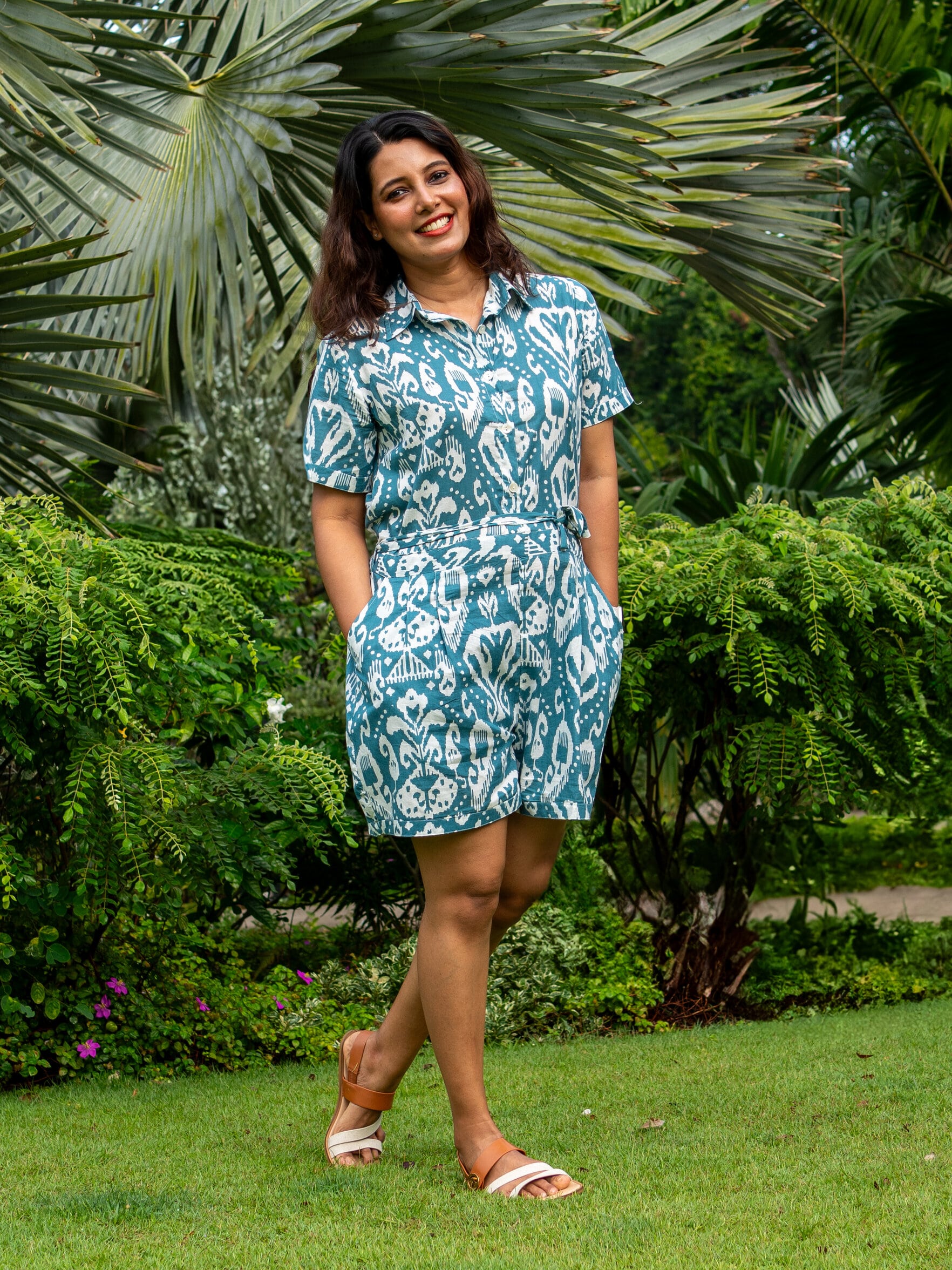 NIMBU | Ankara Blue Womens Cotton Playsuit