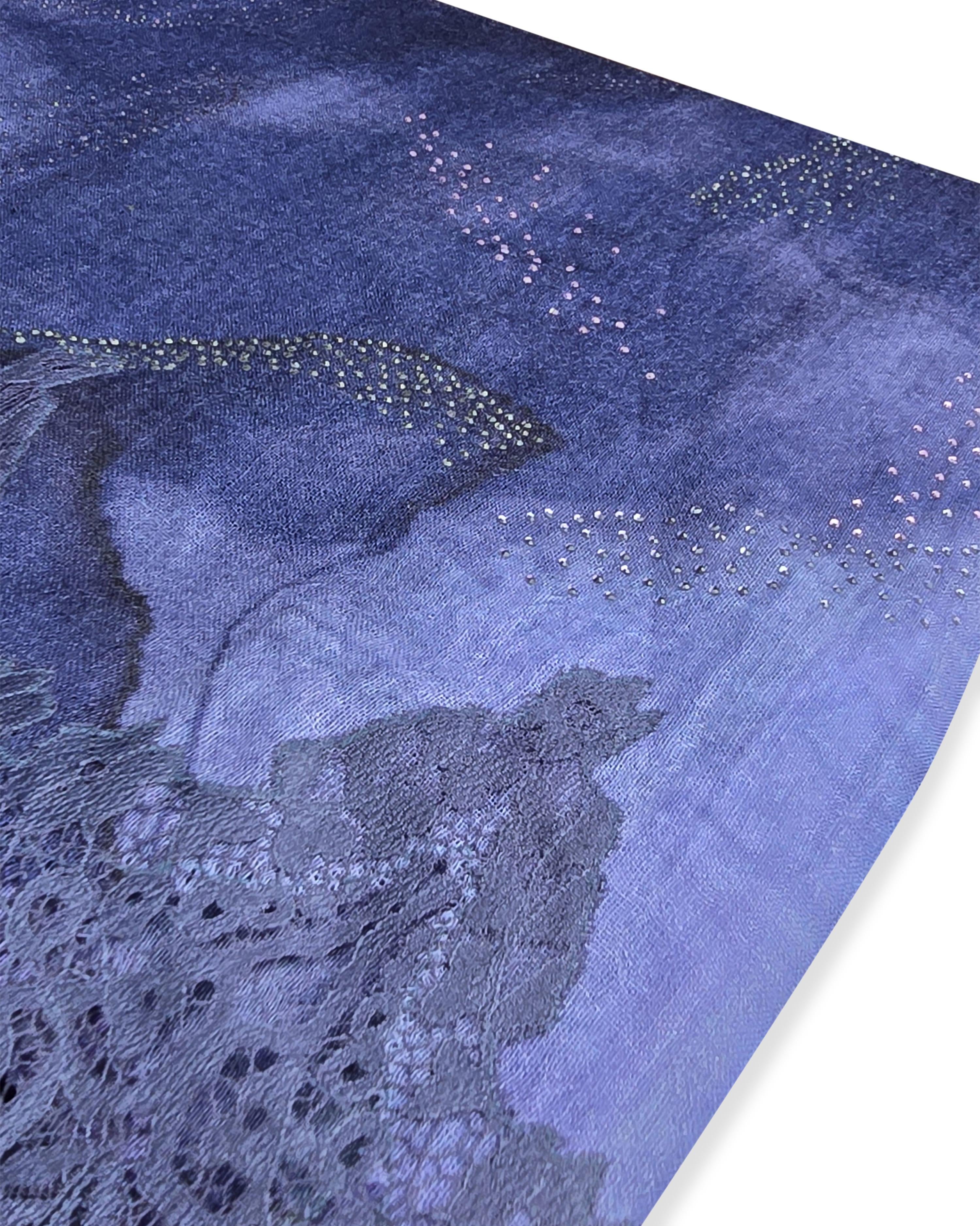QUEENMARK | AN Printed Shawl 2024 Assorted Cosmic Blue