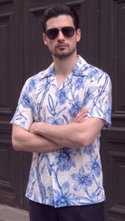 KANZI COLLECTION | Blue Orchid Print Shirt