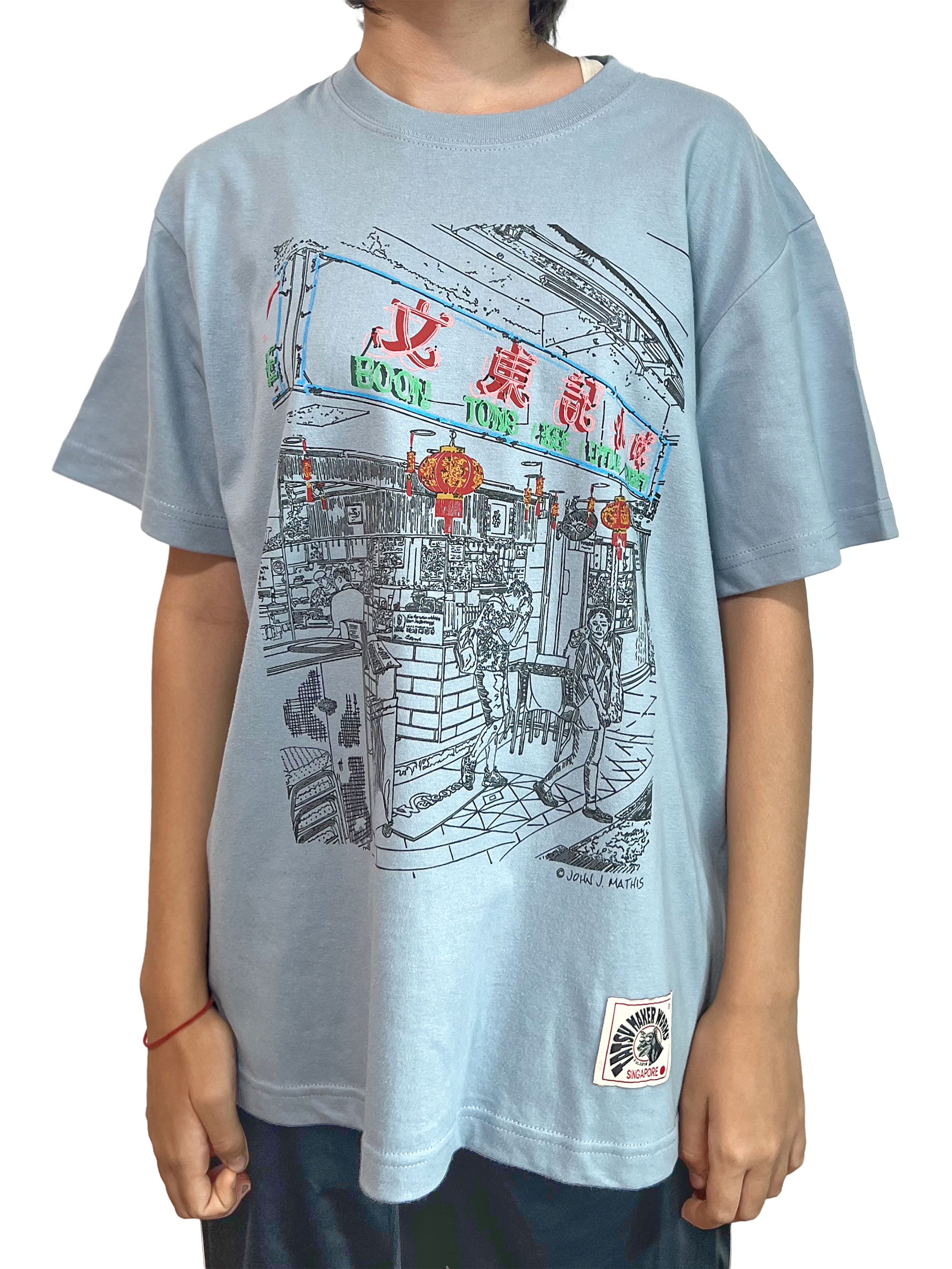 TATSU MAKER WORKS | Boon Tong Kee Little Gourmet T-Shirt | Acid Blue