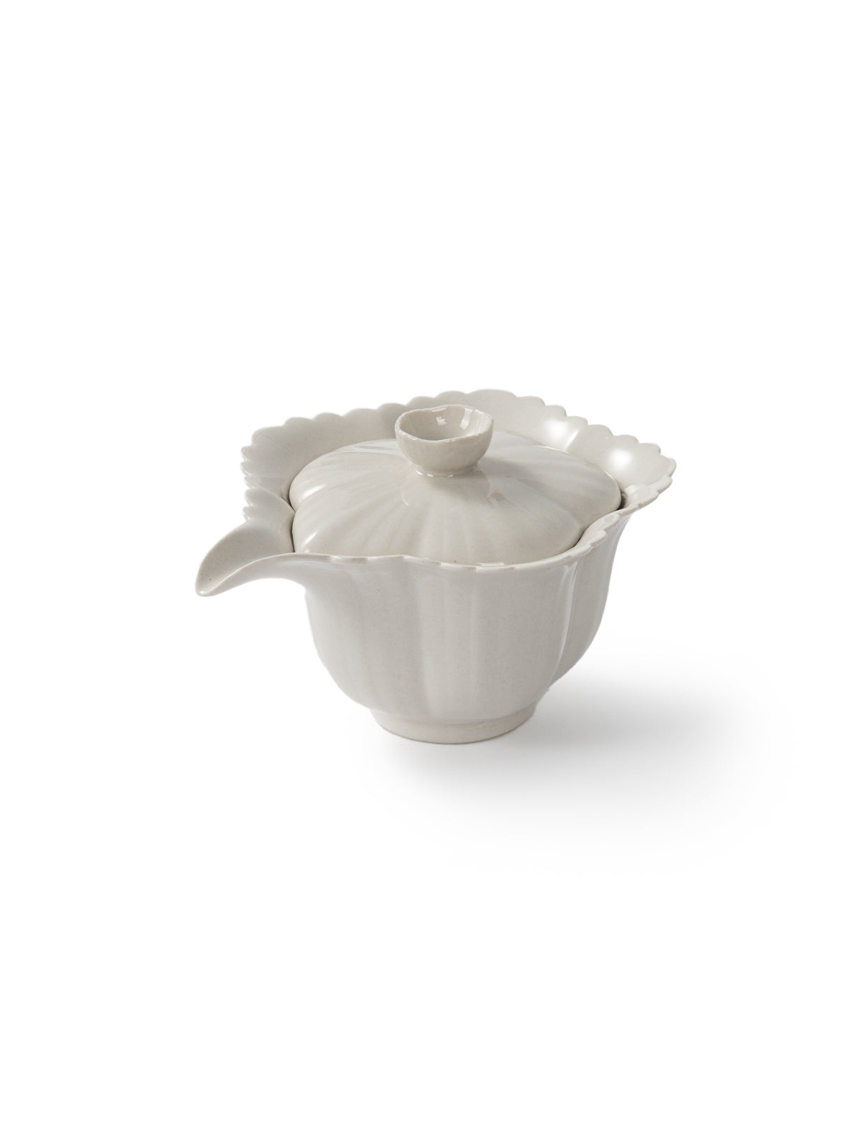 CRAFILAB | Ash Gray & Small Floral Edge Five & Petal Teapot