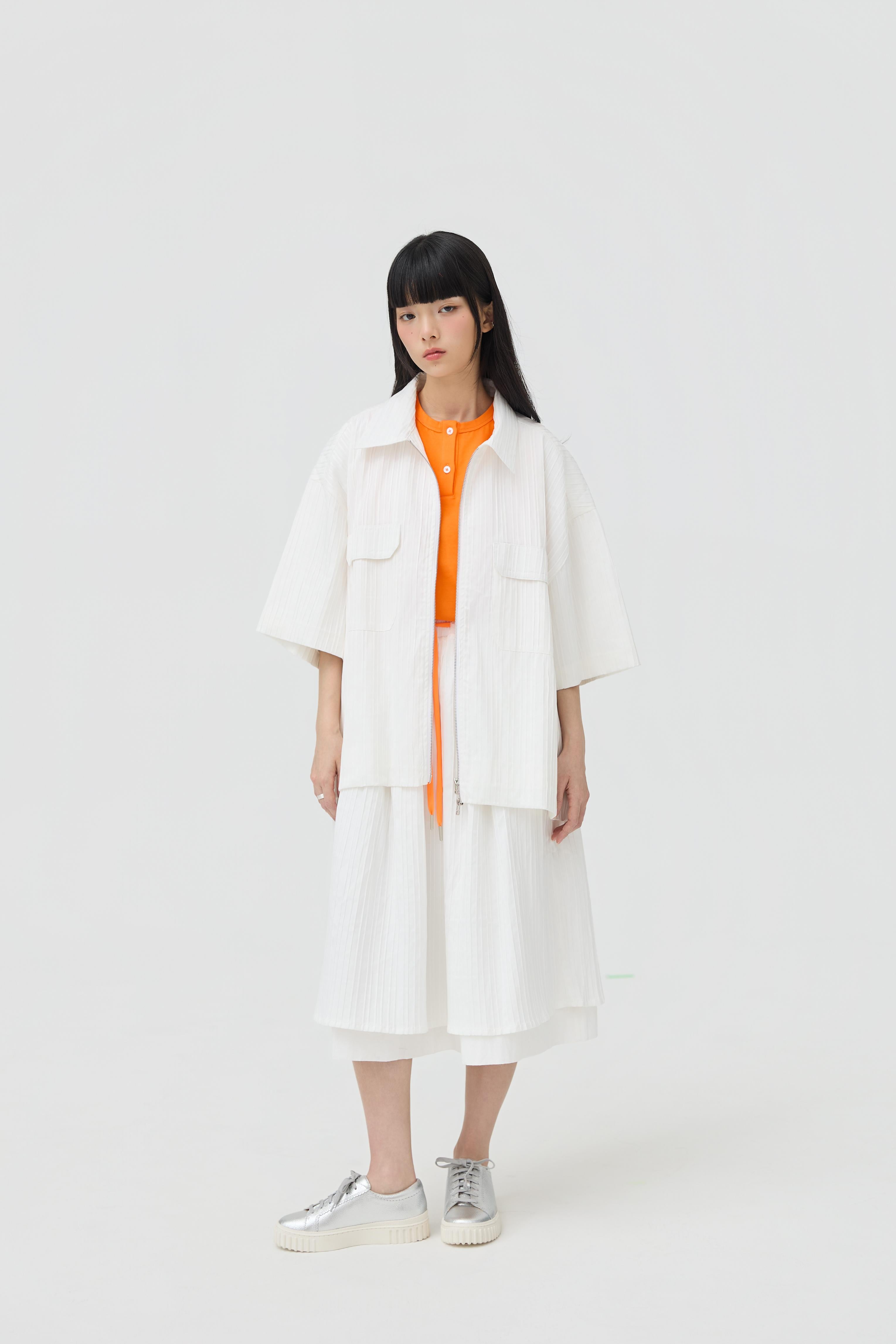 3EIGHTH | Fuwa Jacket In White Seersucker