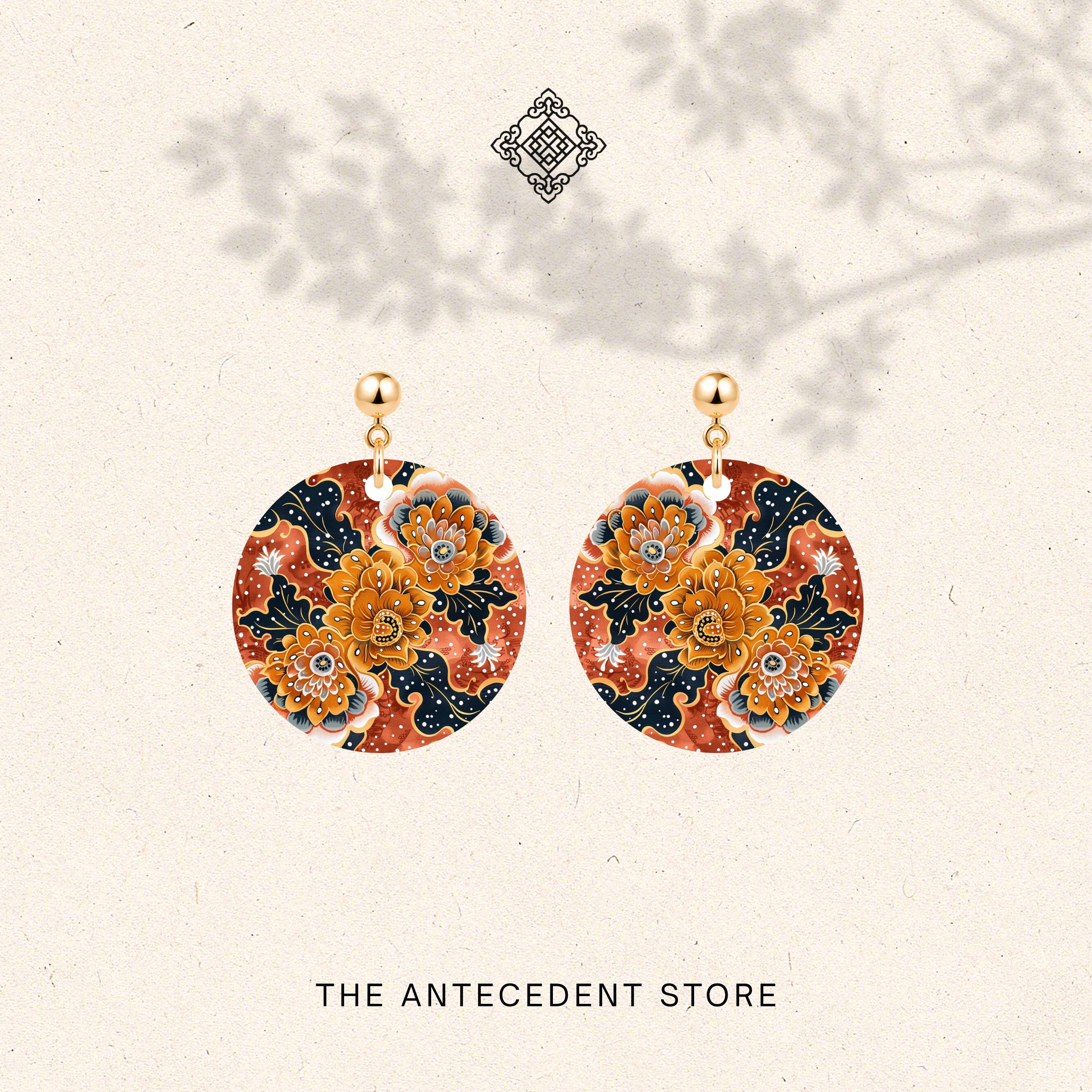 THE ANTECEDENT STORE | Batik Golden Bloom Earrings
