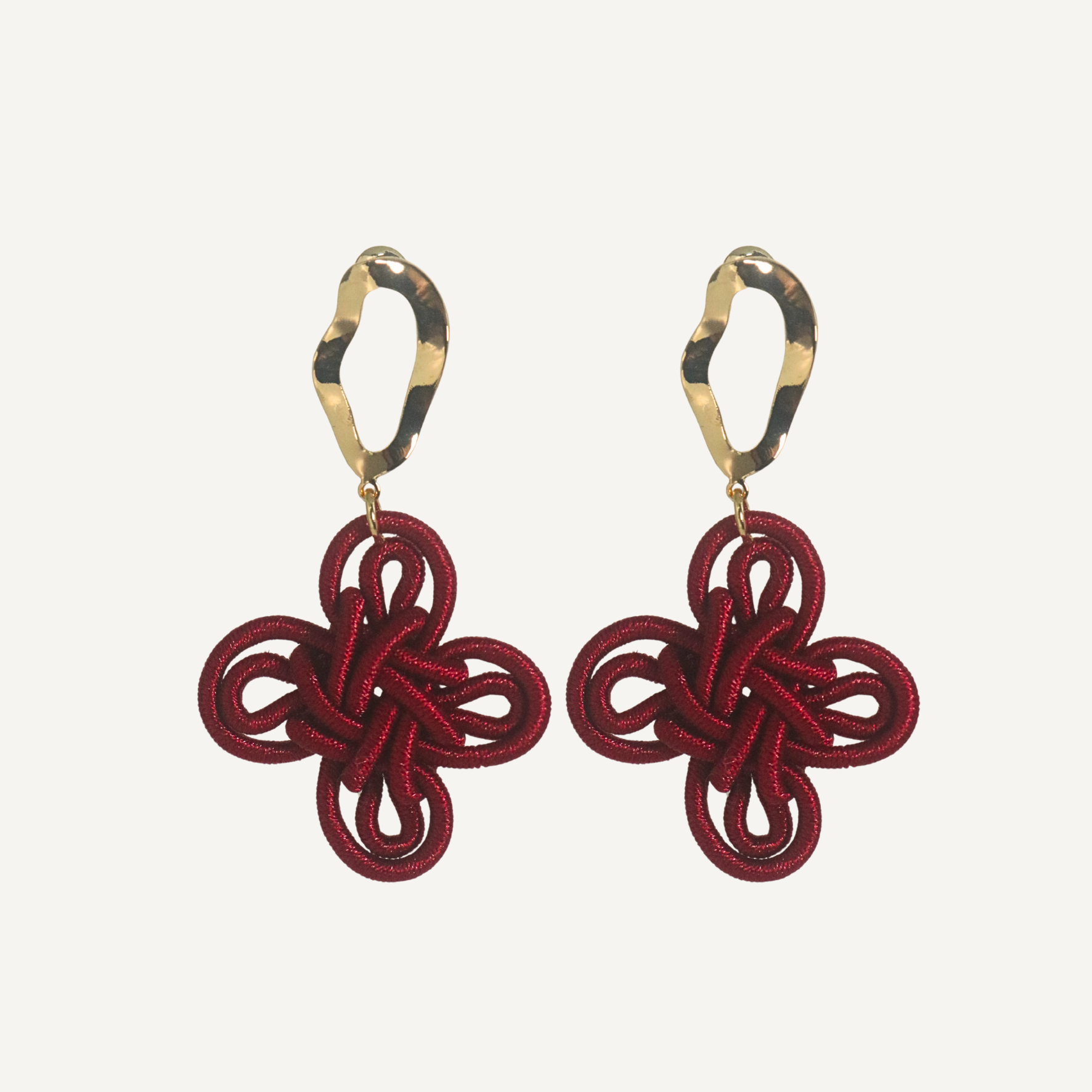 THE ANTECEDANT STORE | E - Statement Auspicious Knot Earrings S1 (Red)