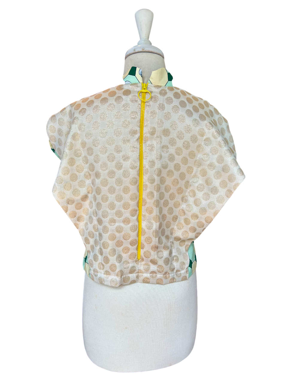TRIOLOGIE | Kopitiam Gold Dots Petal Sleeve Top