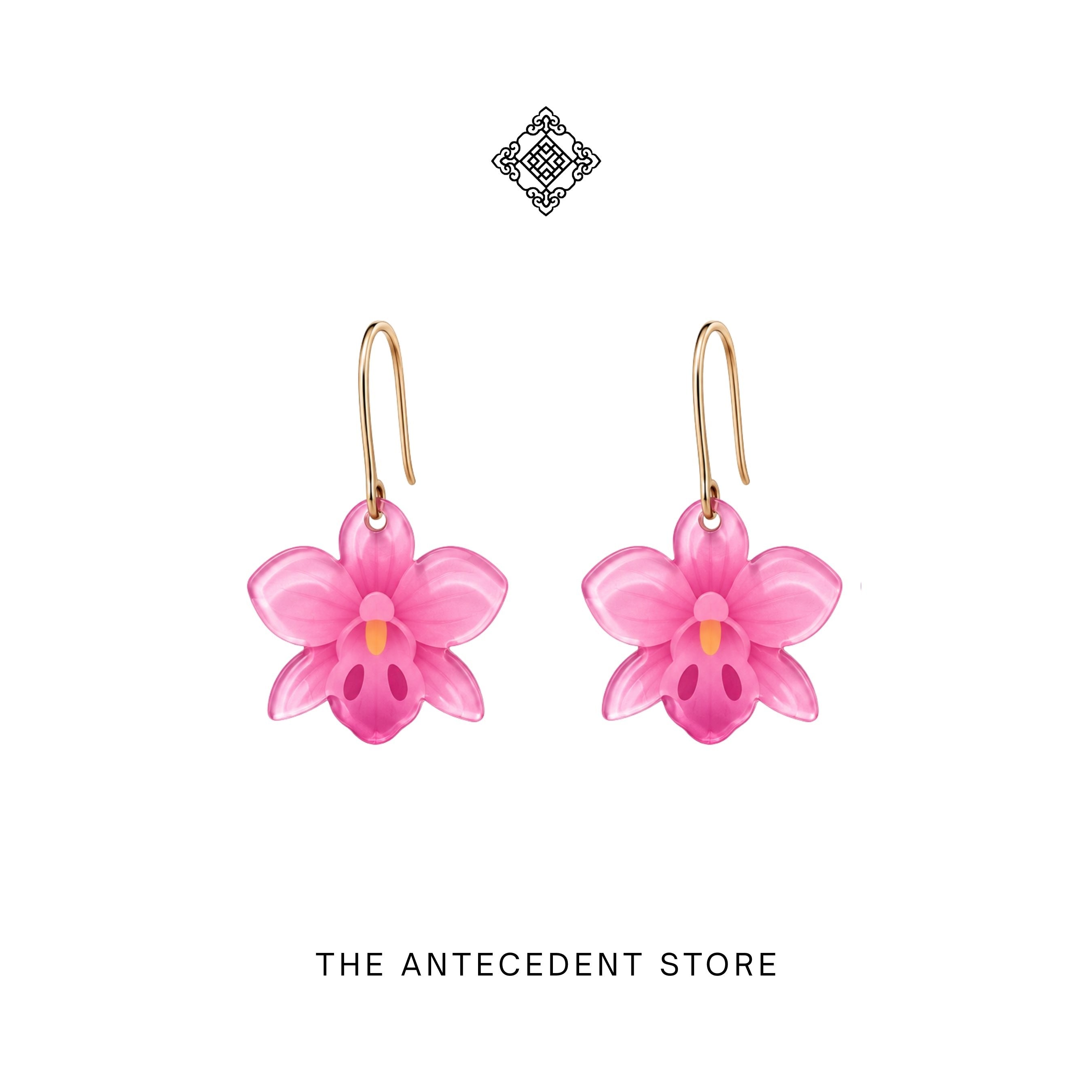 THE ANTECEDENT STORE | Pink Orchid Earrings | Stories Of Singapore